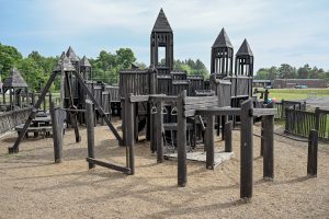 a wooden playground