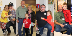 adult veterans pose with their children