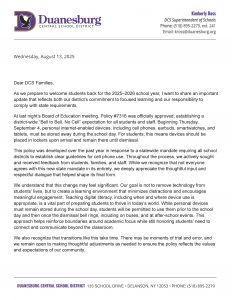 a written letter on school letterhead