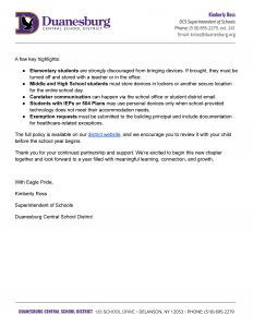 page two of a written letter on school letterhead