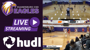 a graphic that promotes livestreaming athletics on a platform called HUDL