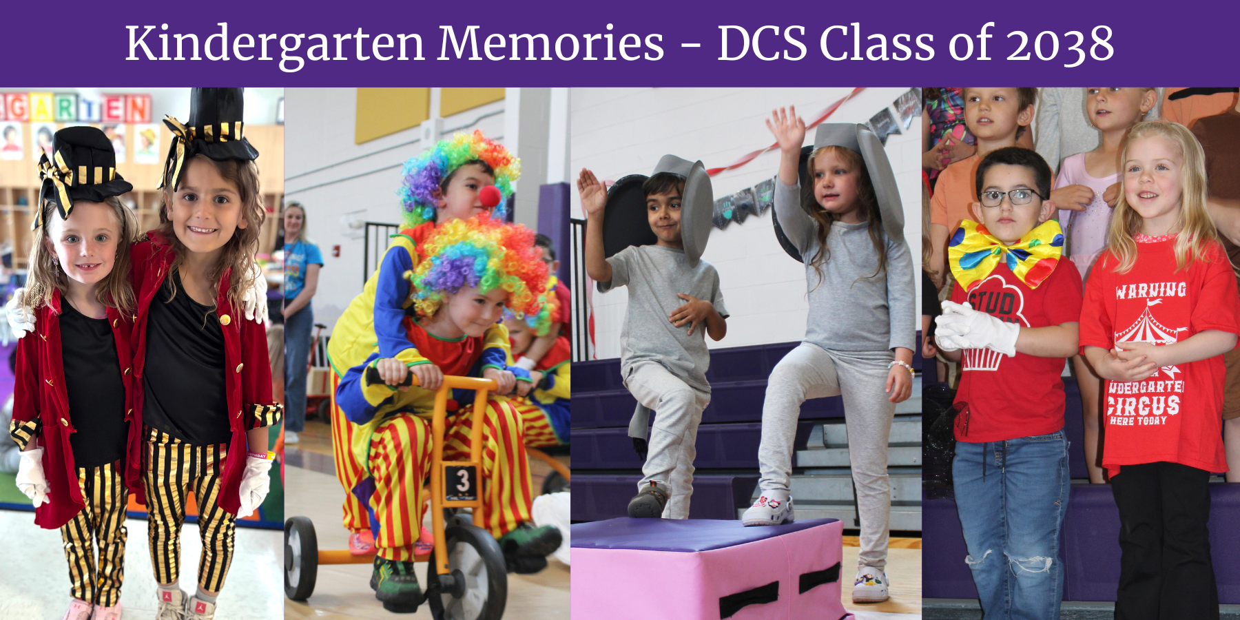 a montage of little kids dressed up to perform in a circus