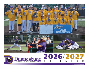 the cover of a 2026-2027 calendar shows members of a championship baseball team