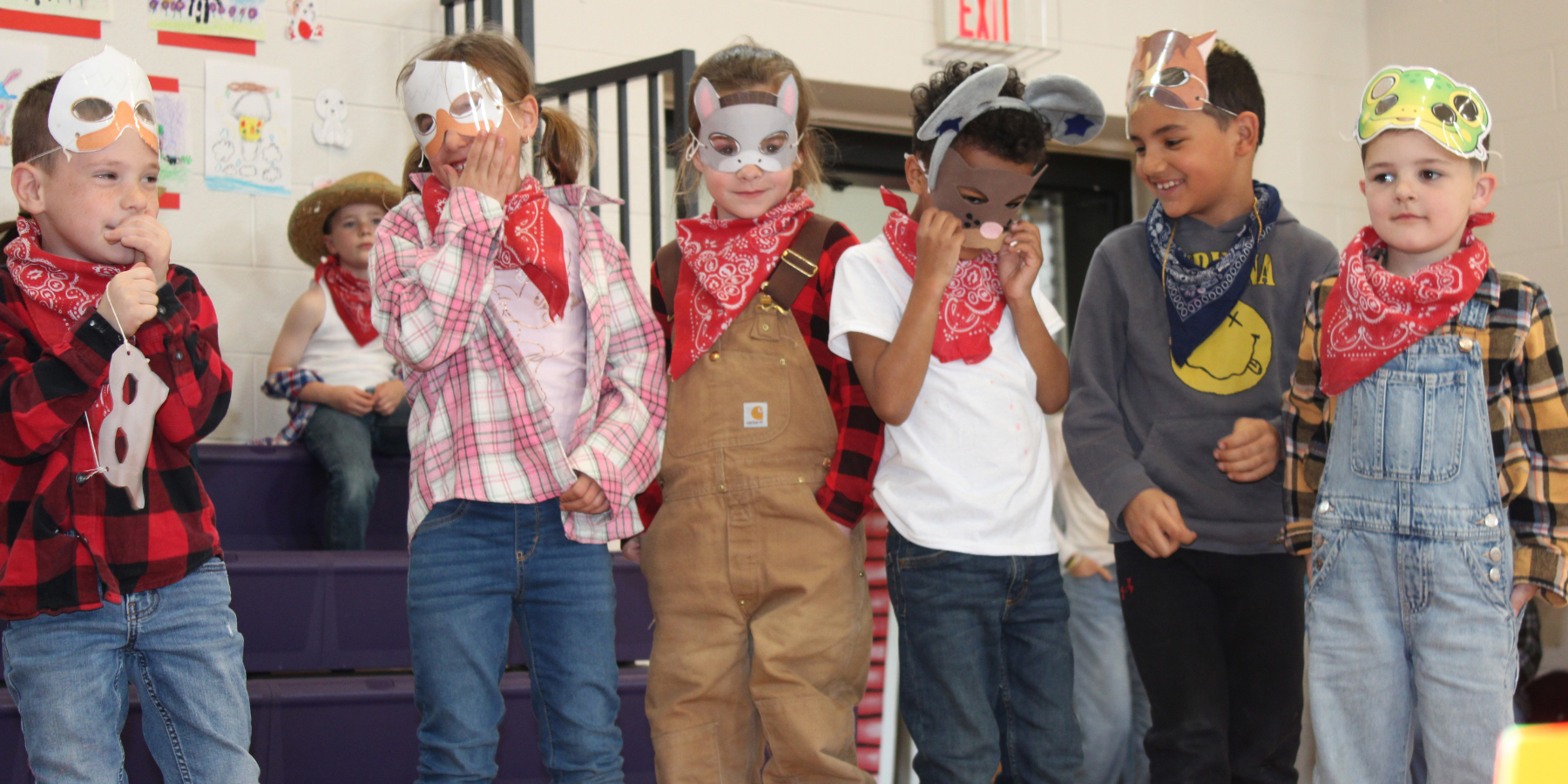 young students dressed as barn animals