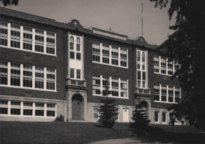an old picture of a school