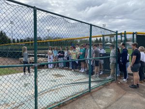 students are given a behind the scenes tour of a professional baseball facility