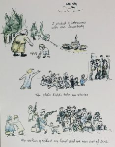 hand drawn pictures, with captions