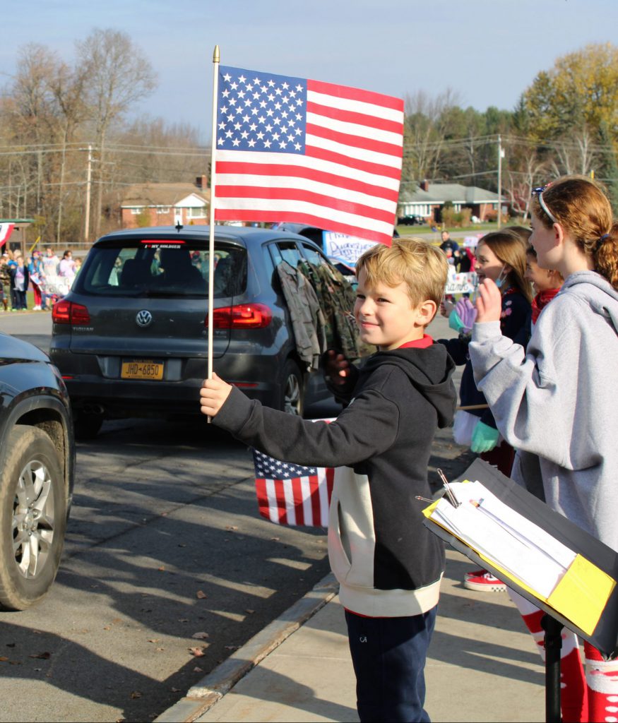 Duanesburg students honor local veterans with drivethrough celebration