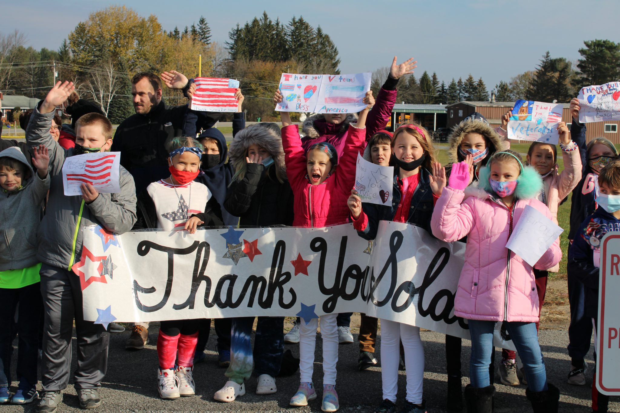 Duanesburg students honor local veterans with drivethrough celebration
