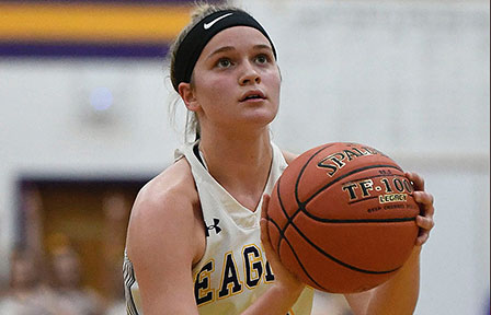 Madison Meyer shooting basketball