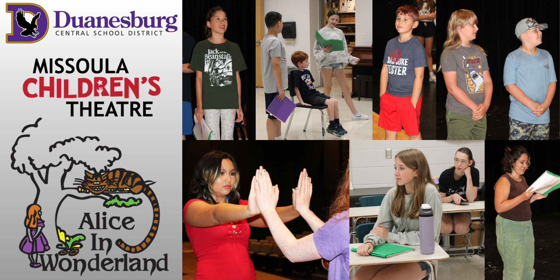 a montage of actors rehearsing for a theatrical show