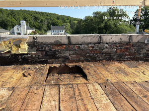 a hole is shown in a rooftop