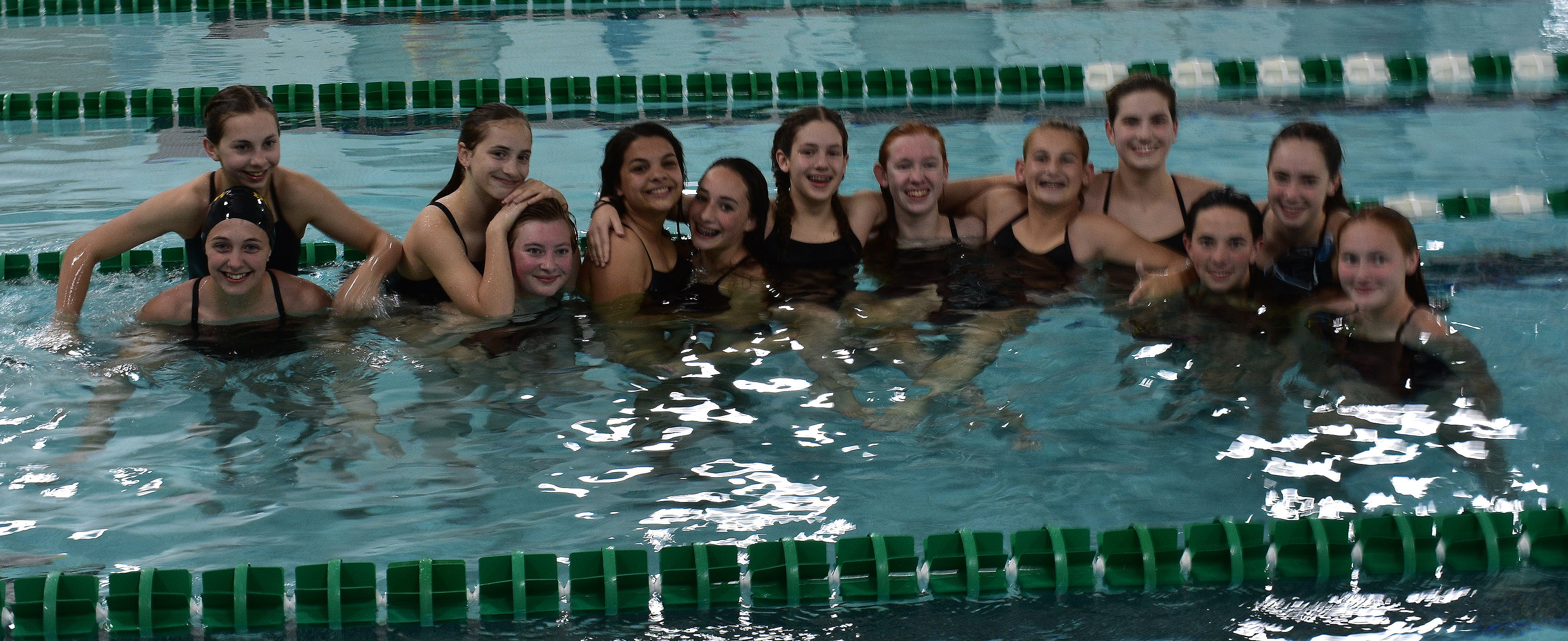 swim team in the pool