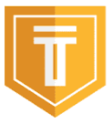 an orange T is shown in a chevron logo