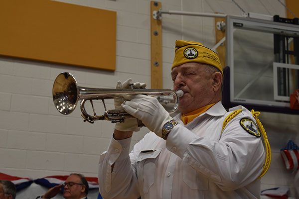 veteran playing bugle