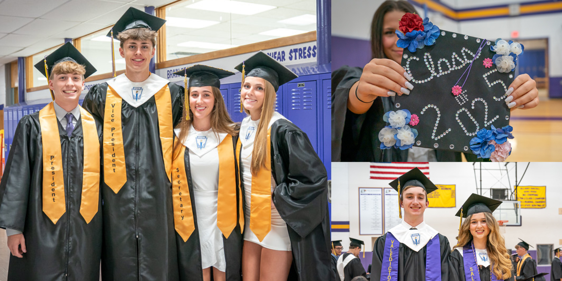 a montage of graduates wearing caps and gowns